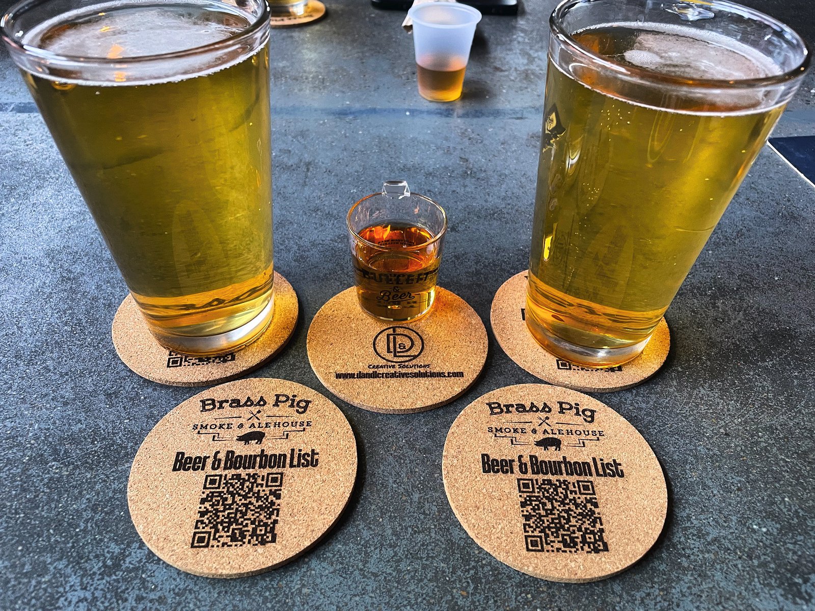 Custom engraved coasters for a restaurant